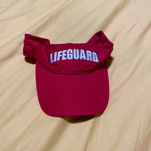 Red lifeguard visor